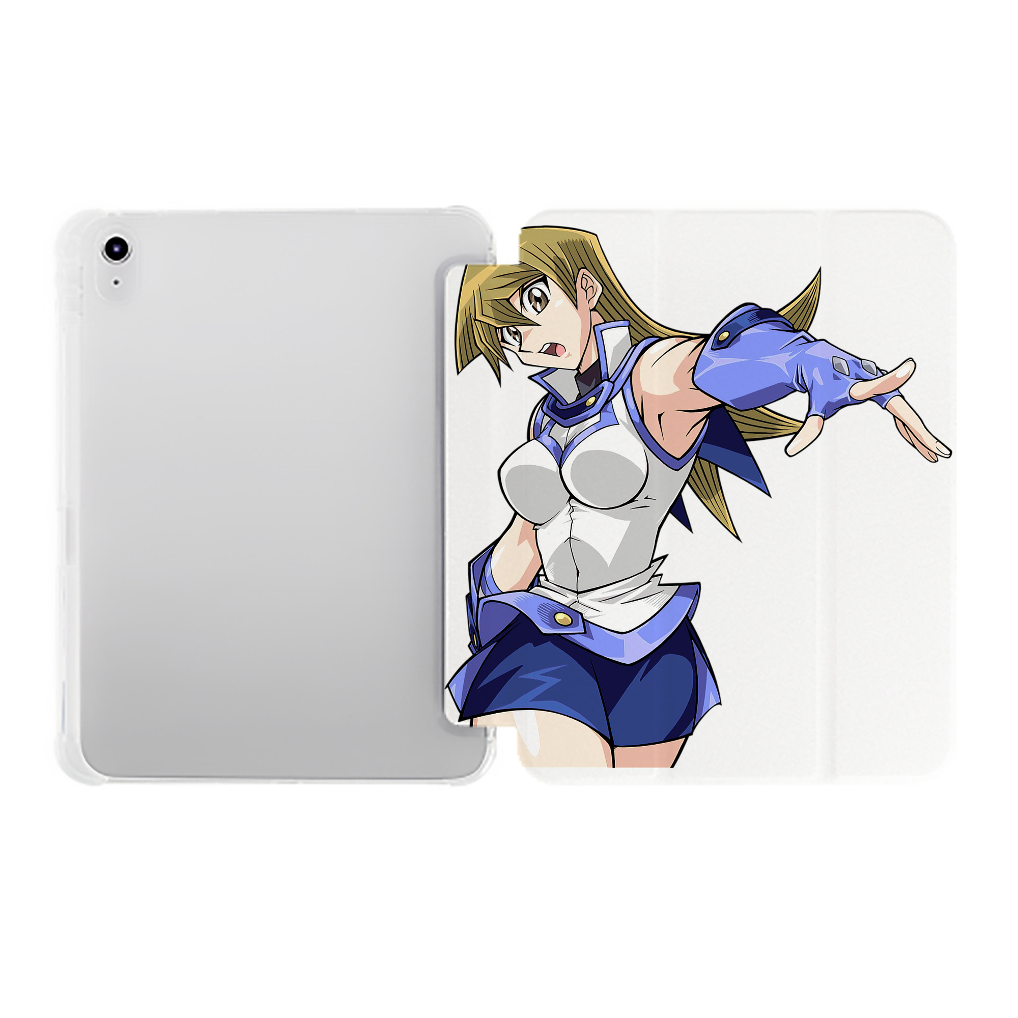 （画像用） 遊☆戯☆王 Yu-Gi-Oh! IPad ケース ペン収納付き 三つ折りスタンド PUレザー×シリコン 対応機種9.5/10.5/10.9インチ